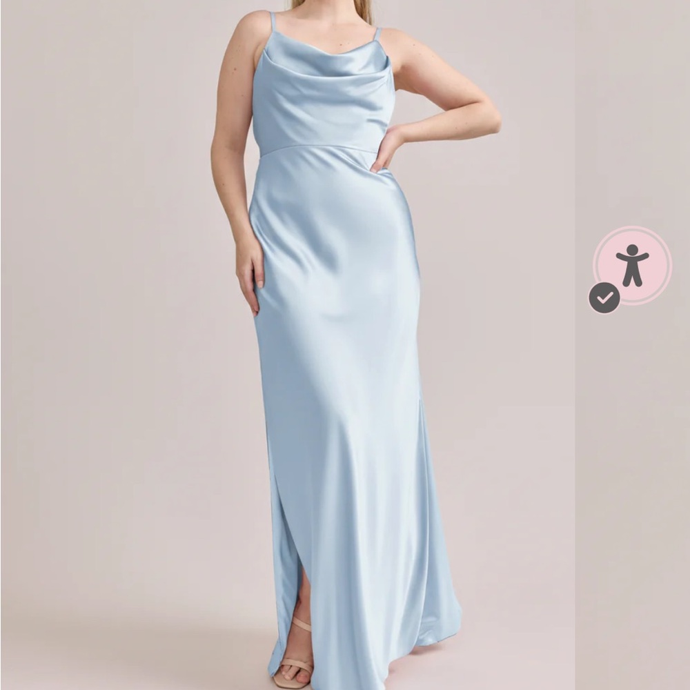 Revelry Nadia Satin Dress | sky blue- size 0